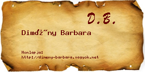 Dimény Barbara névjegykártya